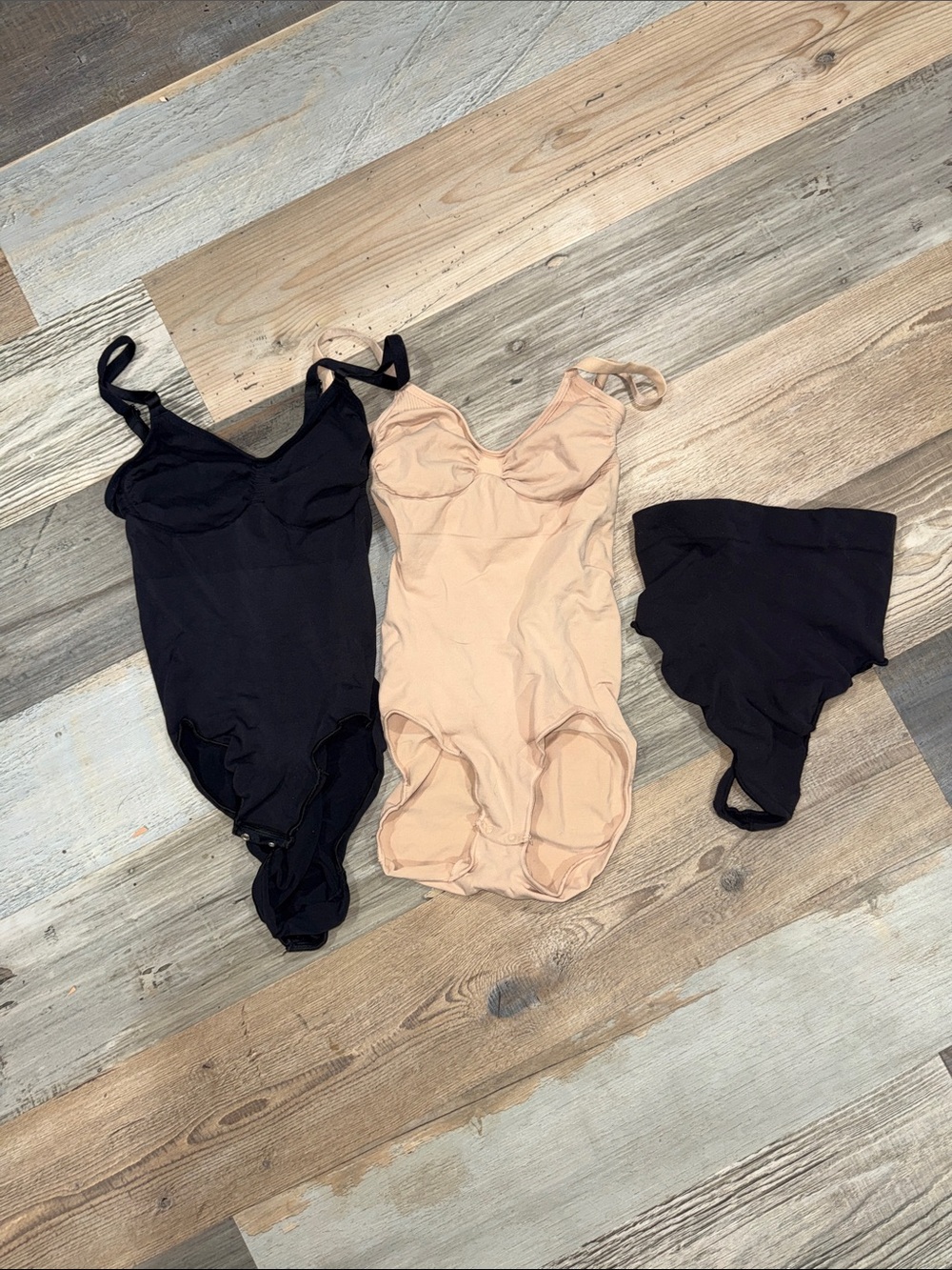 SKIMS Shapewear Bodysuits in Black and Nude